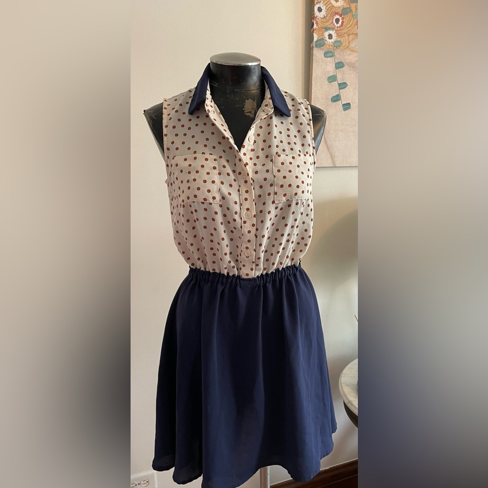 Maison Jules Collared Sleeveless Dress